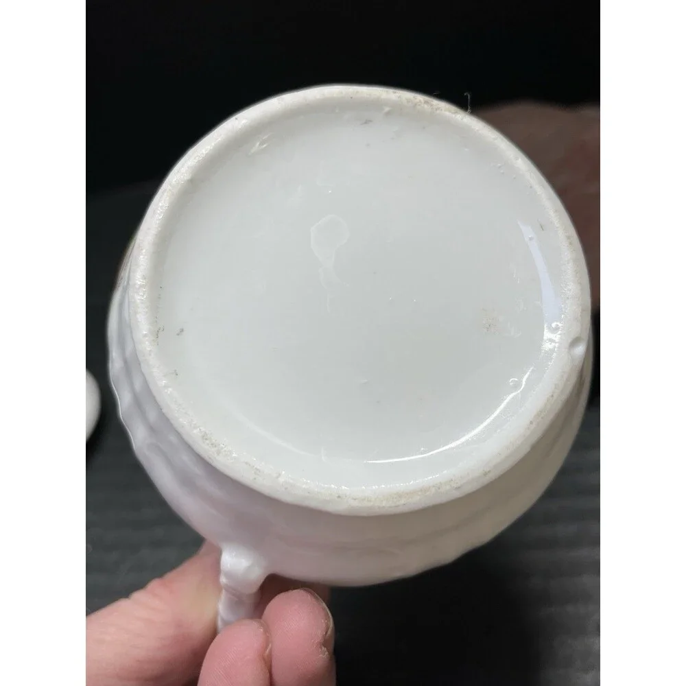 Sugar Bowl Lid Porcelain Vtg Old Women in the Shoe Cottagecore Farm Shabby Chic - Picture 11 of 14